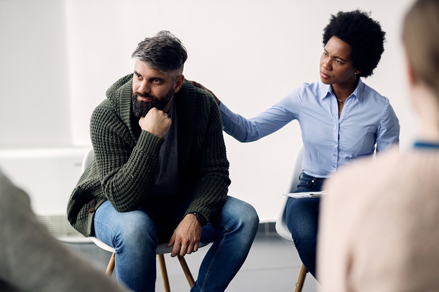 Individuals building coping skills in a group therapy session in Jacksonville, Florida Individuals building coping skills in a group therapy session in Jacksonville, Florida